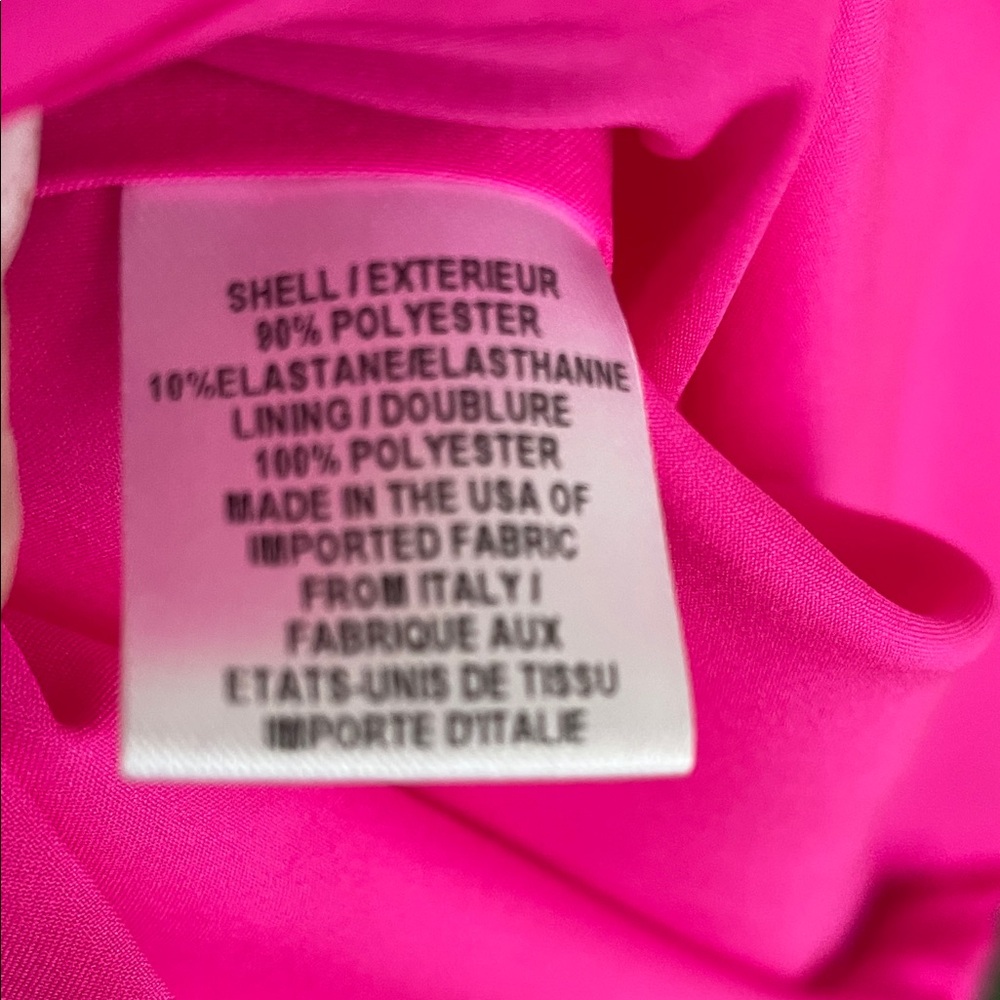 Milly Vibrant Hot Pink One-Shoulder Shift Dress - Picture 6 of 6